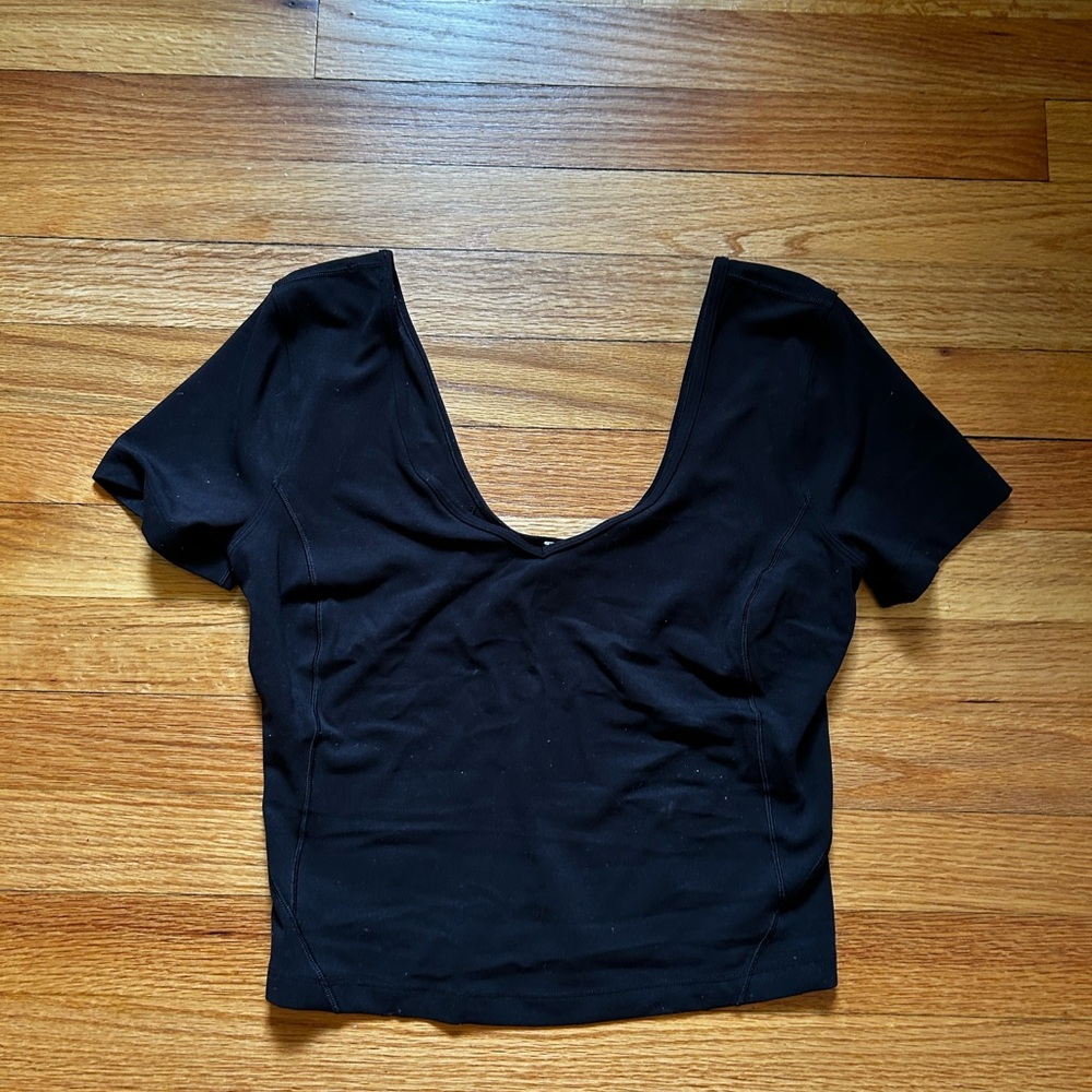 Lululemon Black V-Neck Athletic Top